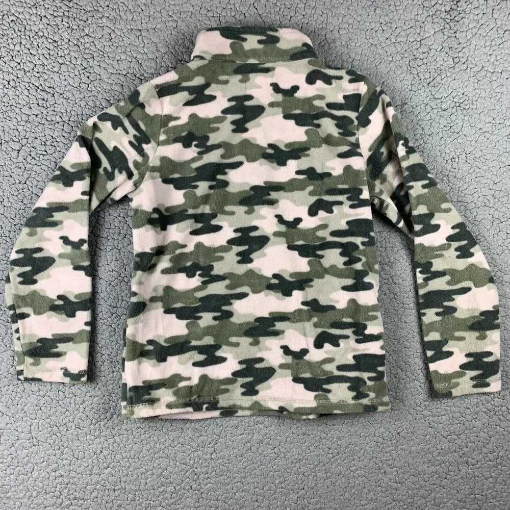The Children's Place Camo Fleece Sweater 1/4 Zip Pullover Girls Size Large 10-12